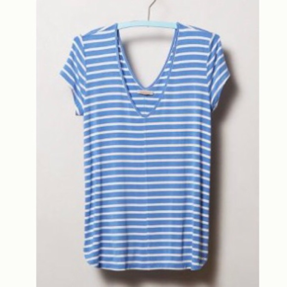 2/$25! ⭐️ NWOT Anthropologie striped‎ V-neck tee
